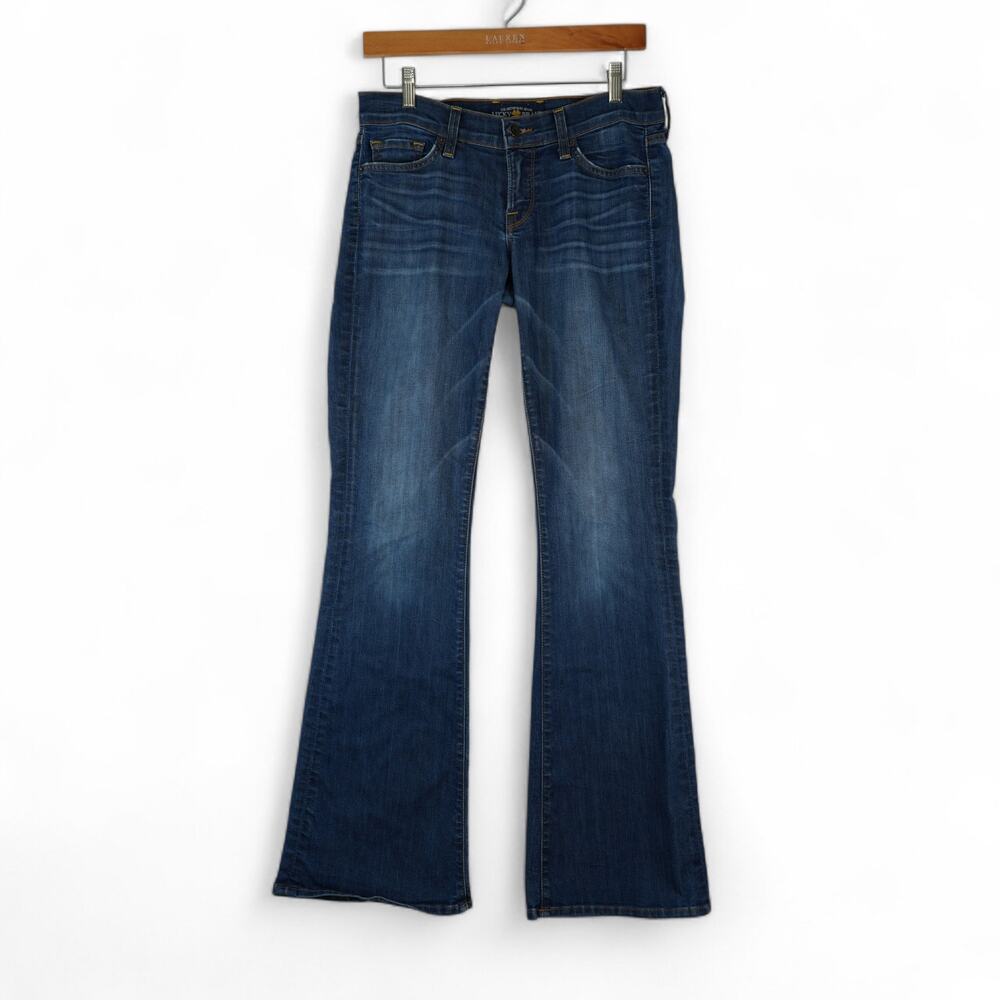 Lucky Brand Charlie Flare Jeans Women 4/27 Low Rise ‎ USA Boho Y2K Festival